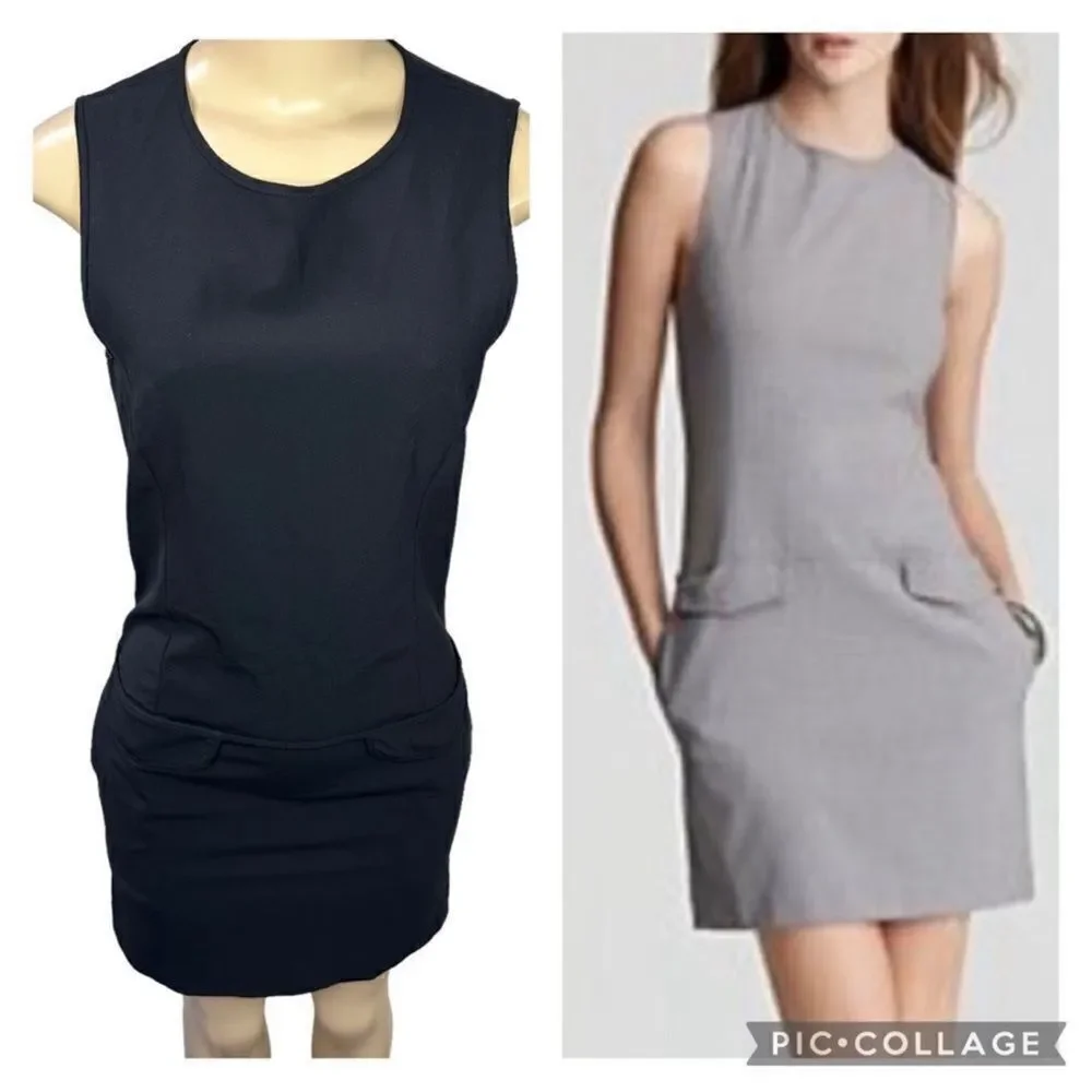 Theory Zeldia stretch Wool black sleeveless Shift Dress size 2